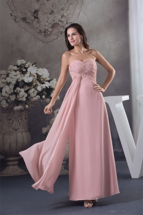 Sheath/Column Sleeveless Chiffon Long Mother of the Bride Dresses 2040087