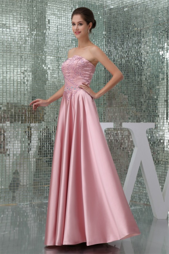 A-Line Strapless Beading Floor-Length Mother of the Bride Dresses w2040091