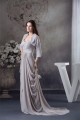 Sheath/Column Sweetheart Chiffon Puddle Train Long Mother of the Bride Dresses with A Jacket 2040096