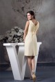 Sheath/Column V-Neck Beading Short Knee-Length Mother of the Bride Dresses 2040103