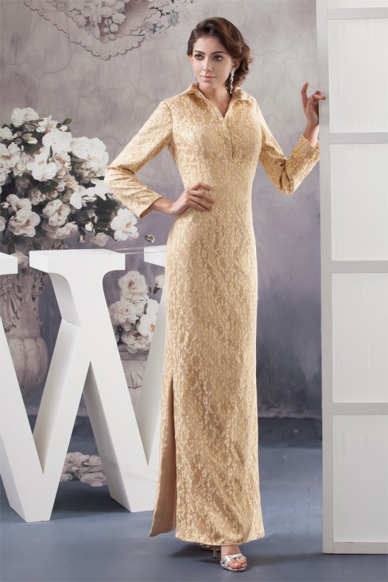 3/4 Sleeve Lace Floor-Length High-Neck Mother of the Bride Dresses 2040105 3/4 Sleeve Lace Floor-Length High-Neck Mother of the Bride Dresses 2040105