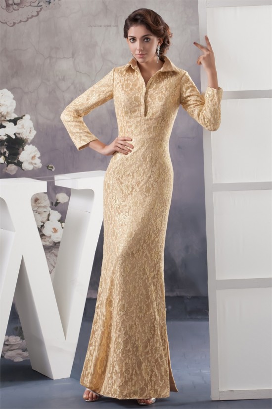 3/4 Sleeve Lace Floor-Length High-Neck Mother of the Bride Dresses 2040105 3/4 Sleeve Lace Floor-Length High-Neck Mother of the Bride Dresses 2040105