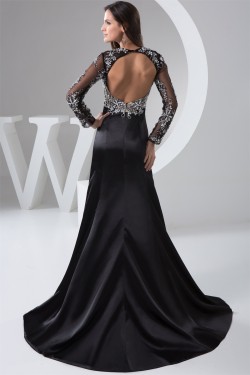 A-Line Beading Elastic Woven Satin Tulle Mother of the Bride Dresses 2040110