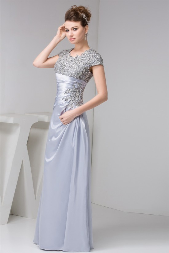 A-Line Beading Long Evening Mother of the Bride Dresses 2040112