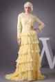 Chiffon Lace Elastic Woven Satin Bateau Mother of the Bride Dresses 2040116