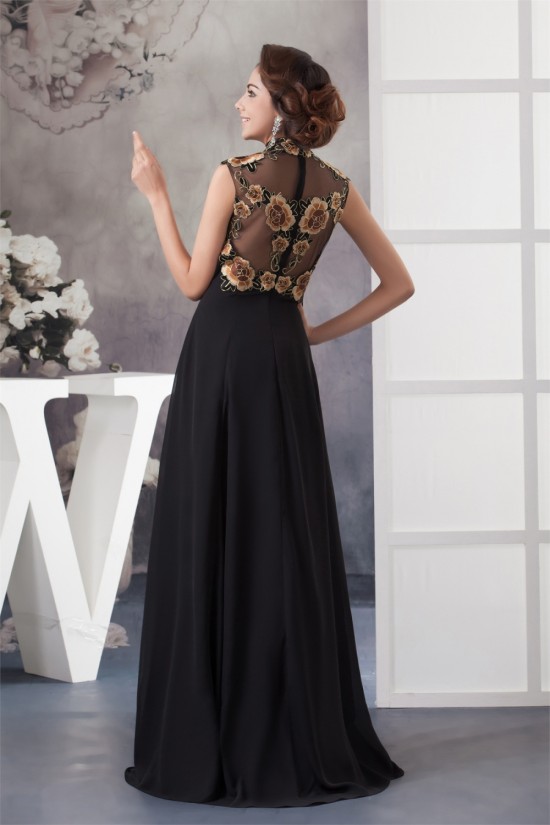 A-Line High-Neck Split Side Chiffon Mother of the Bride Dresses 2040120