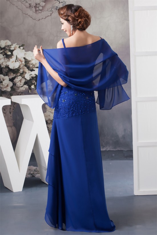 A-Line Beading Chiffon Sleeveless Spaghetti Straps Mother of the Bride Dresses with A Wrap 2040124