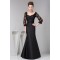 Mermaid/Trumpet Floor-Length Cowl Taffeta Fine Netting Long Black Mother of the Bride Dresses 2040125