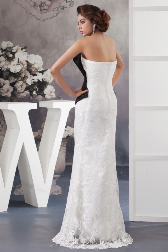 Floor-Length Satin Lace Sheath/Column Sleeveless Mother of the Bride Dresses 2040126