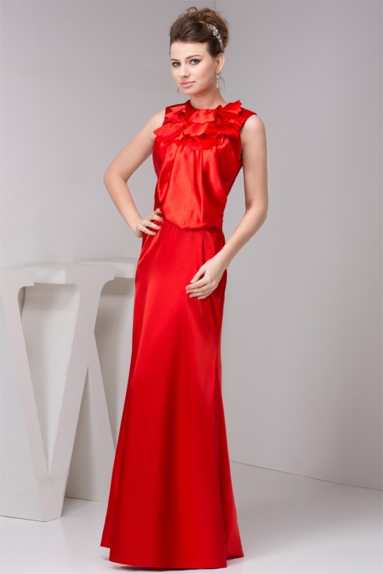 Floor-Length Sleeveless High-Neck Ruffles Mother of the Bride Dresses 2040127