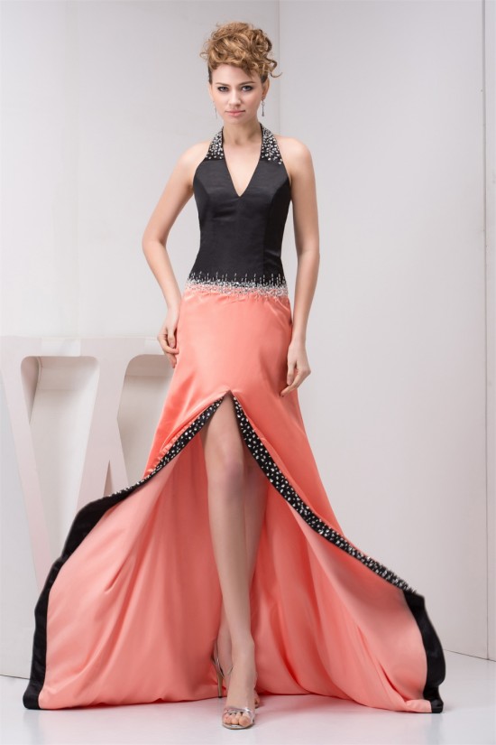 A-Line Halter Beading Satin Chiffon Sleeveless Mother of the Bride Dresses 2040130 A-Line Halter Beading Satin Chiffon Sleeveless Mother of the Bride Dresses 2040130