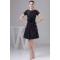 A-Line Handmade Flowers Knee-Length Scoop Short Black Mother of the Bride Dresses 2040131