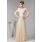 A-Line 3/4 Sleeves Lace Chiffon Beaded Applique Long Mother of the Bride Dresses 2040134