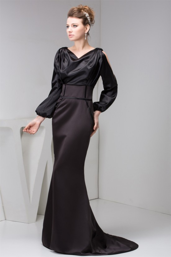 Mermaid/Trumpet Pleats Long Sleeve Mother of the Bride Dresses 2040135