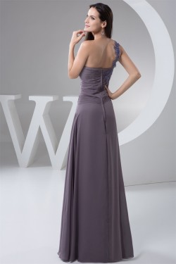 A-Line One-Shoulder Floor-Length Chiffon Lace Mother of the Bride Dresses with A 3/4 Sleeve Jacket 2040137