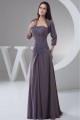A-Line One-Shoulder Floor-Length Chiffon Lace Mother of the Bride Dresses with A 3/4 Sleeve Jacket 2040137