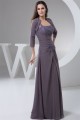A-Line One-Shoulder Floor-Length Chiffon Lace Mother of the Bride Dresses with A 3/4 Sleeve Jacket 2040137