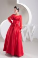 Pleats Floor-Length Scoop Chiffon Taffeta Mother of the Bride Dresses 2040139