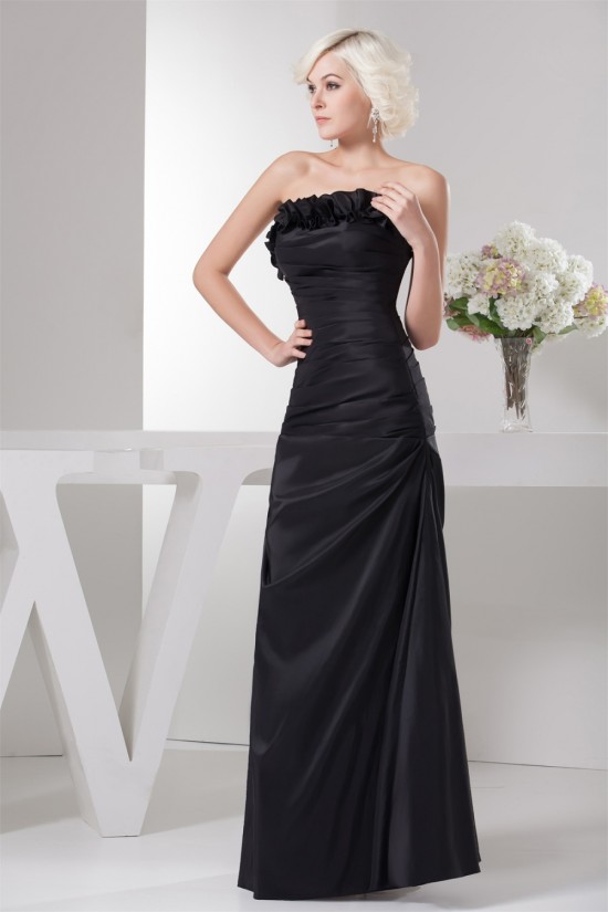 A-Line Strapless Ruffles Floor-Length Mother of the Bride Dresses with A 3/4 Sleeves Jacket 2040142