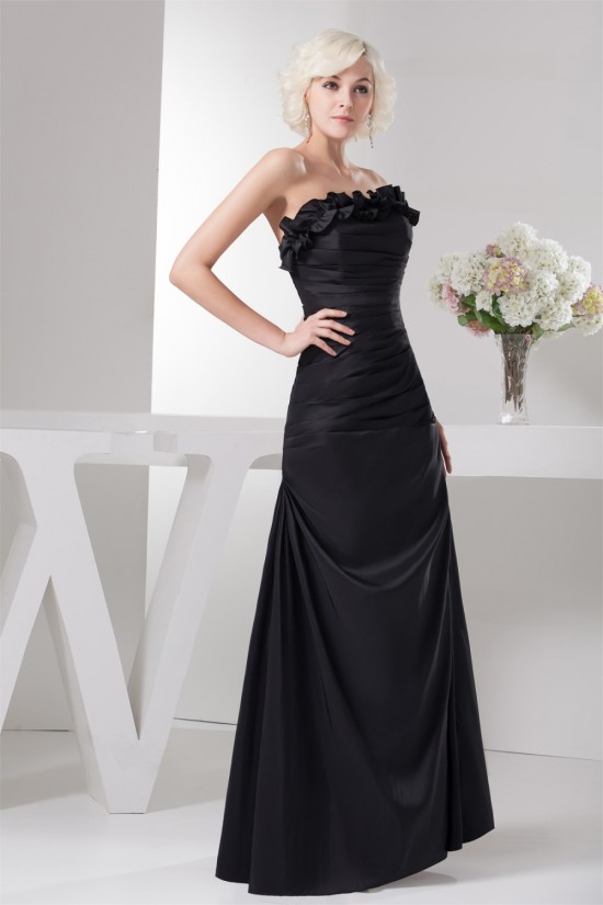 A-Line Strapless Ruffles Floor-Length Mother of the Bride Dresses with A 3/4 Sleeves Jacket 2040142