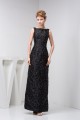 Sheath/Column Ankle-Length Beading Bateau Long Black Mother of the Bride Dresses 2040144