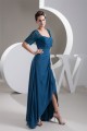 Sheath/Column Scoop Chiffon Lace Short Sleeve Mother of the Bride Dresses 2040147