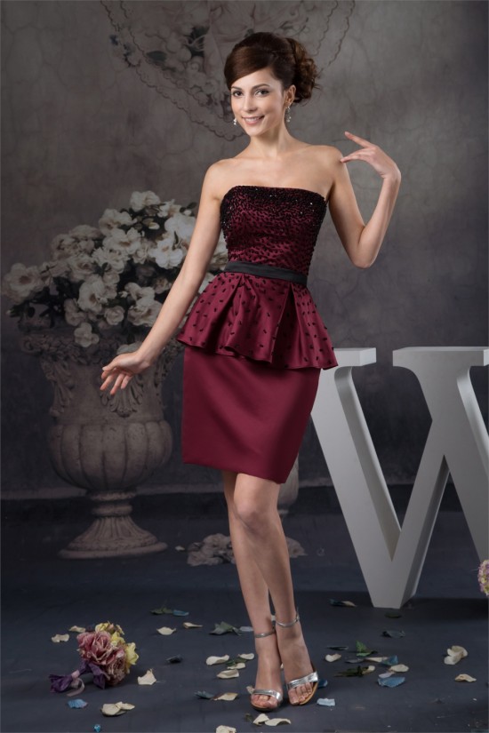 Short/Mini Satin Sheath/Column Sleeveless Beaded Mother of the Bride Dresses 2040151 Short/Mini Satin Sheath/Column Sleeveless Beaded Mother of the Bride Dresses 2040151