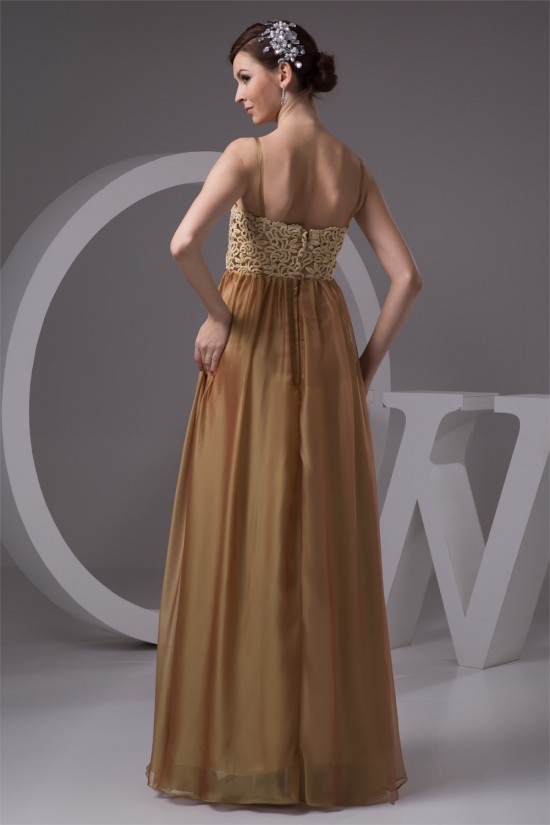 A-Line Lace Chiffon Spaghetti Straps Long Mother of the Bride Dresses 2040153