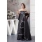 A-Line Beading Applique Strapless Long Black Mother of the Bride Dresses with A Wrap 2040154
