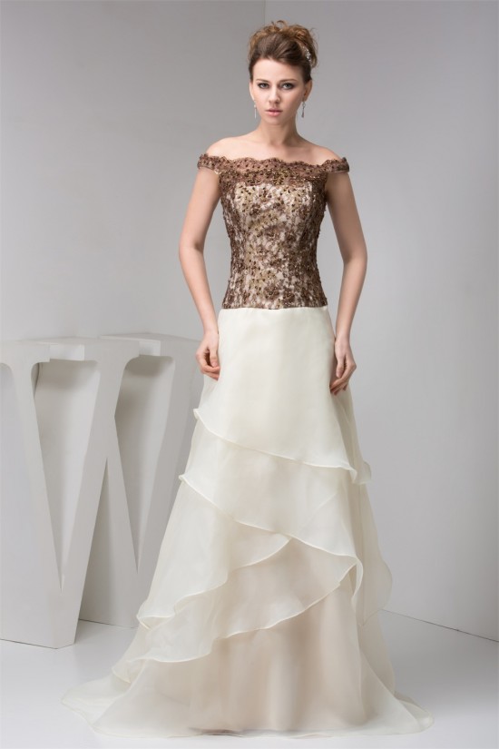 A-Line Off-the-Shoulder Straps Lace Organza Sleeveless Mother of the Bride Dresses 2040159 A-Line Off-the-Shoulder Straps Lace Organza Sleeveless Mother of the Bride Dresses 2040159