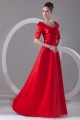 A-Line Half Elbow Length Satin Net Floor-Length Mother of the Bride Dresses 2040162