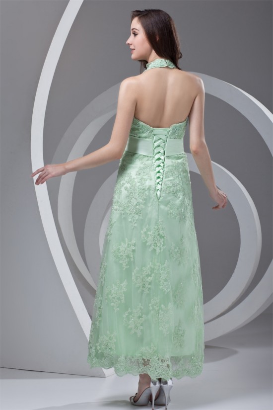 Ankle-Length Satin Lace Appliques Sleeveless Halter Mother of the Bride Dresses 2040165 Ankle-Length Satin Lace Appliques Sleeveless Halter Mother of the Bride Dresses 2040165