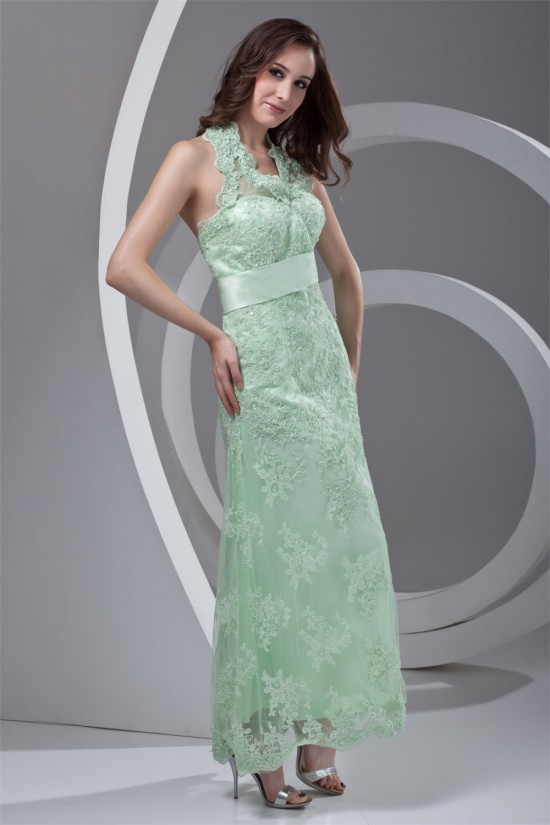 Ankle-Length Satin Lace Appliques Sleeveless Halter Mother of the Bride Dresses 2040165 Ankle-Length Satin Lace Appliques Sleeveless Halter Mother of the Bride Dresses 2040165