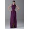 Asymmetrical Sheath/Column Long Chiffon Grape Mother of the Bride Dresses 2040166