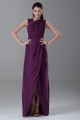 Asymmetrical Sheath/Column Long Chiffon Grape Mother of the Bride Dresses 2040166