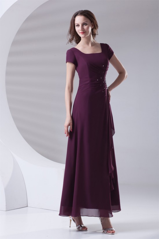 A-Line Beading Ankle-Length Short Sleeve Square Mother of the Bride Dresses 2040167 A-Line Beading Ankle-Length Short Sleeve Square Mother of the Bride Dresses 2040167