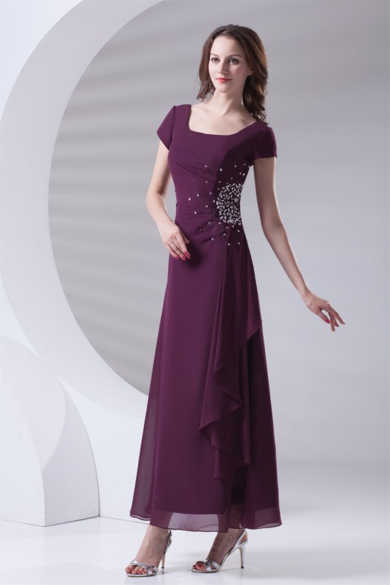 A-Line Beading Ankle-Length Short Sleeve Square Mother of the Bride Dresses 2040167 A-Line Beading Ankle-Length Short Sleeve Square Mother of the Bride Dresses 2040167