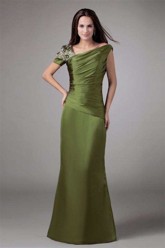 Beading Short Sleeve Sheath/Column Floor-Length Mother of the Bride Dresses 2040170