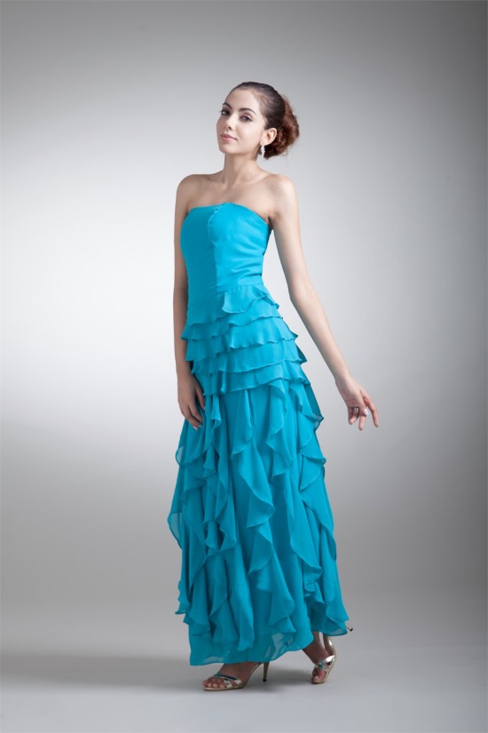 Cascading Ruffles Ankle-Length Chiffon Mother of the Bride Dresses 2040171