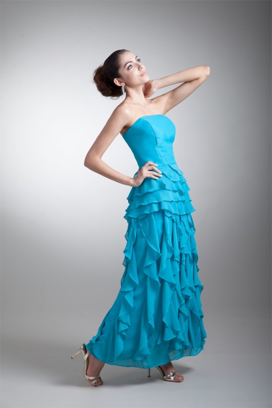 Cascading Ruffles Ankle-Length Chiffon Mother of the Bride Dresses 2040171