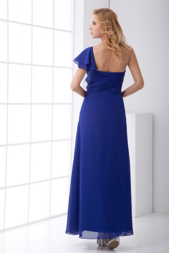 Sheath/Column Criss Cross One-Shoulder Ankle-Length Mother of the Bride Dresses 2040175