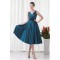 A-Line V-Neck Handmade Flowers Sleeveless Tea Length Mother of the Bride Dresses 2040181