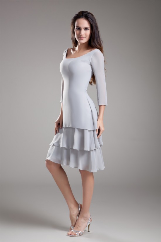 Knee-Length Chiffon 3/4 Sleeve Bateau Mother of the Bride Dresses 2040182 Knee-Length Chiffon 3/4 Sleeve Bateau Mother of the Bride Dresses 2040182