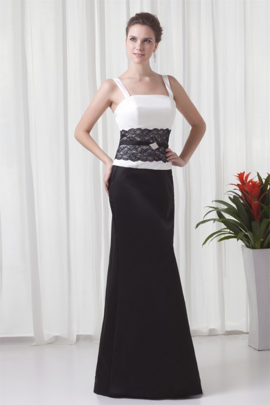 Sheath/Column Satin Sleeveless Straps Lace Mother of the Bride Dresses 2040185