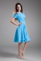 A-Line Short Sleeve Beading Cowl Chiffon Mother of the Bride Dresses 2040186