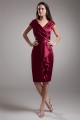 Sheath/Column V-Neck Silk like Satin Short Mother of the Bride Dresses 2040191