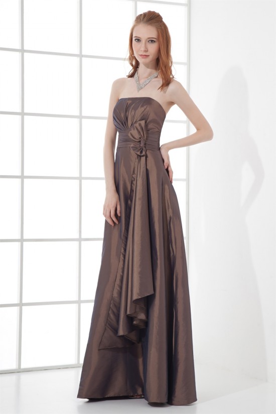 A-Line Strapless Sleeveless Taffeta Bows Mother of the Bride Dresses 2040192