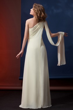 A-Line One-Shoulder Long Chiffon Mother of the Bride Dresses 2040202