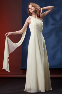 A-Line One-Shoulder Long Chiffon Mother of the Bride Dresses 2040202