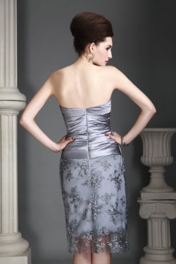 Elegant Knee-Length Silver Mother of the Bride Dresses with A Jacket 2040210